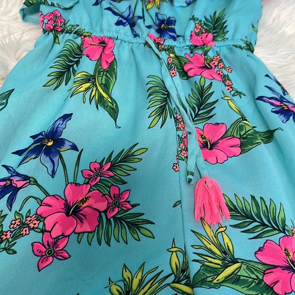 Girls Tropical Print Romper 8 - Picture 5 of 7